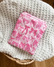 Load image into Gallery viewer, Bright Pink Bows Quilted E-Reader Sleeve