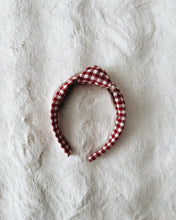 Load image into Gallery viewer, Classic Red Gingham Knotted Headband