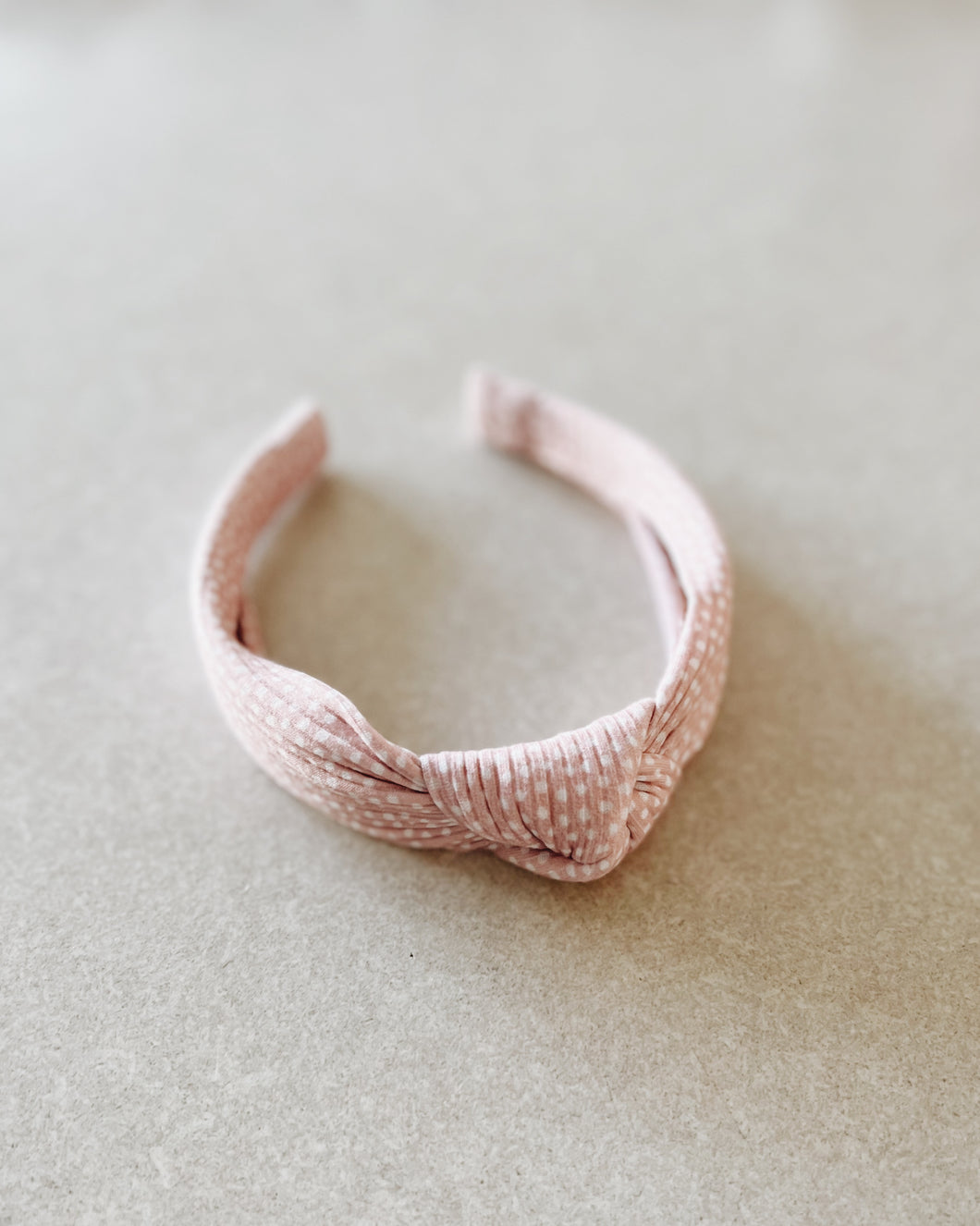 Pink Sugar Dots Adult Knotted Headband