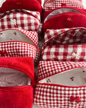 Load image into Gallery viewer, Red Gingham & Cherries Quilted Pouch