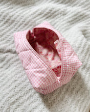 Load image into Gallery viewer, Quilted Pink Gingham & Bubblegum Pouch