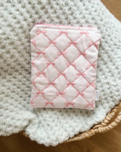 Load image into Gallery viewer, Peachy Ribbons Quilted E-Reader Sleeve