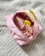 Load image into Gallery viewer, Quilted Pink Gingham & Bubblegum Pouch