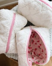 Load image into Gallery viewer, White Terry Strawberries Makeup Bag
