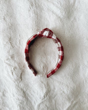 Load image into Gallery viewer, Red Gingham Hearts Knotted Headband
