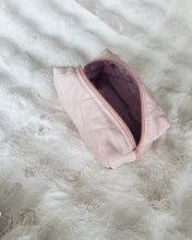 Load image into Gallery viewer, Light Pink Stripe &amp; Lavender Floral Quilted Pouch
