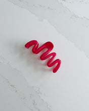 Load image into Gallery viewer, Raspberry Rose Squiggle Claw Clip
