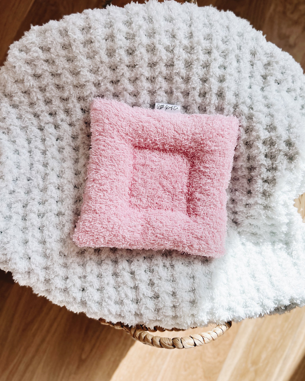 Pink Terry Towel Puff Coaster