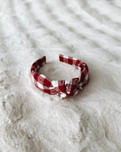 Load image into Gallery viewer, Red Gingham Hearts Knotted Headband
