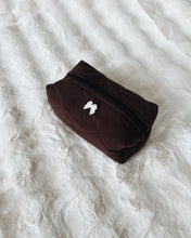 Load image into Gallery viewer, Chocolate Espresso Stripe Quilted Pouch
