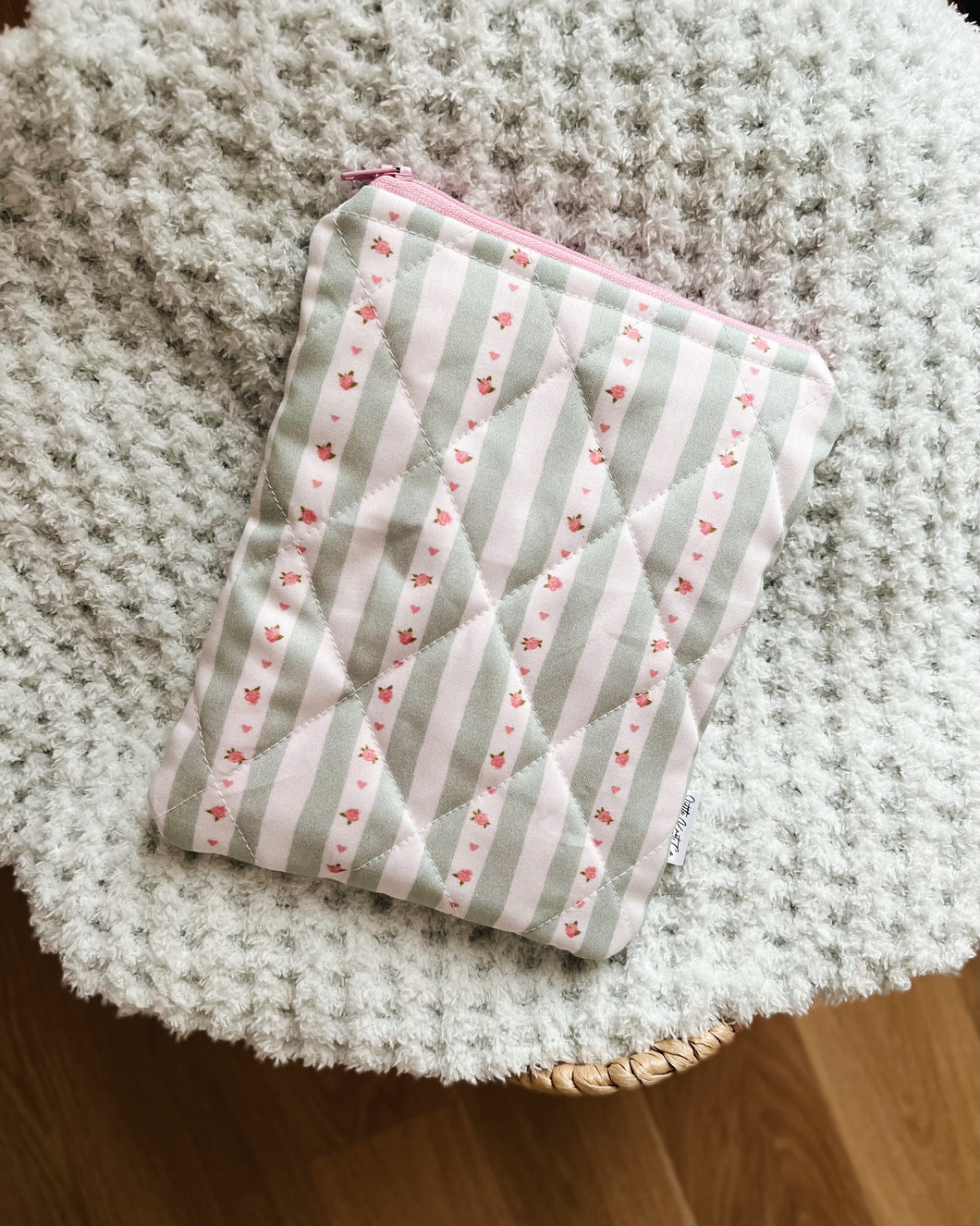 Mint Stripes & Roses E-Reader Sleeve