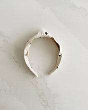 Load image into Gallery viewer, Black Stars on Ivory Adult Knotted Headband
