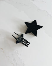 Load image into Gallery viewer, Black Glitter Star Claw Clip
