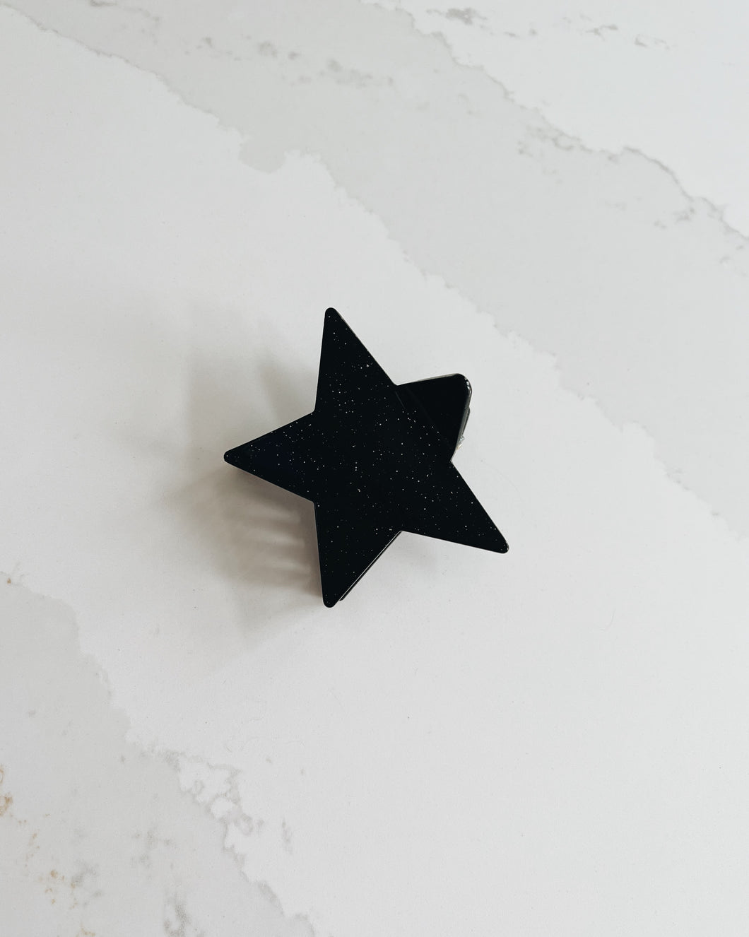 Black Glitter Star Claw Clip